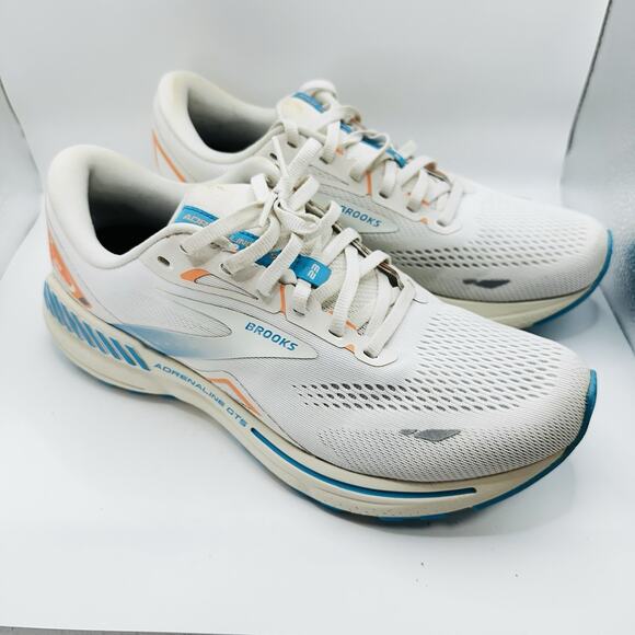 Brooks Adrenaline GTS 23 1203811B152 White Running Shoes Sneakers Women Size 11 - Picture 2 of 9